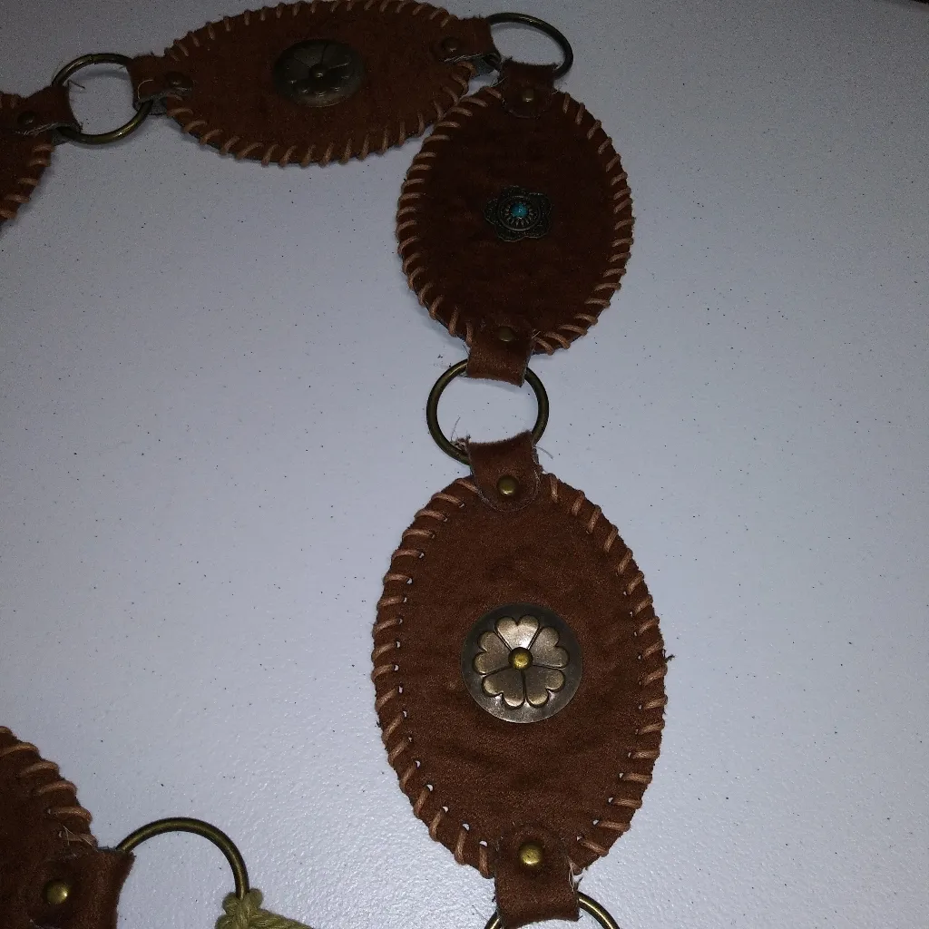 Bijoux Terner Brown Leather Concho Belt Western Boho - Image 3