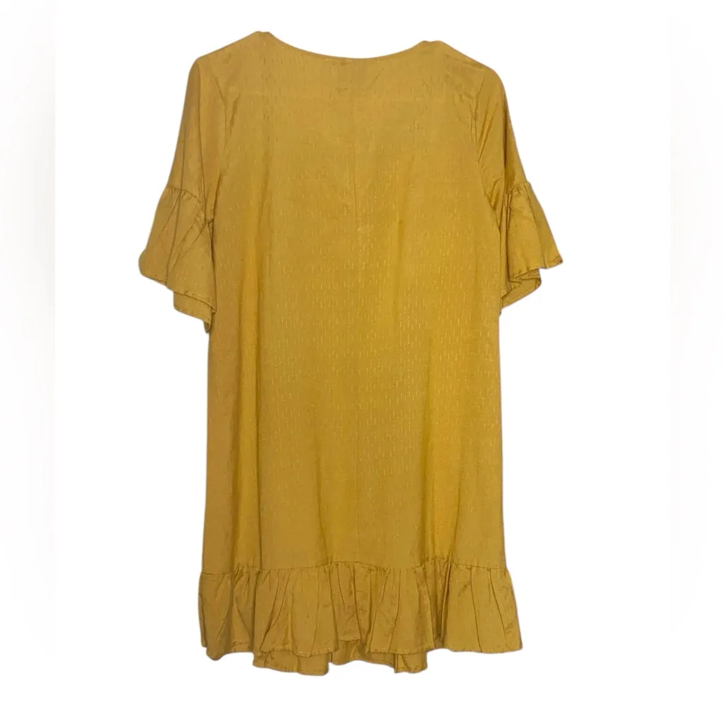 BoBeau Mustard Yellow Ruffle Hem Dress - Image 3