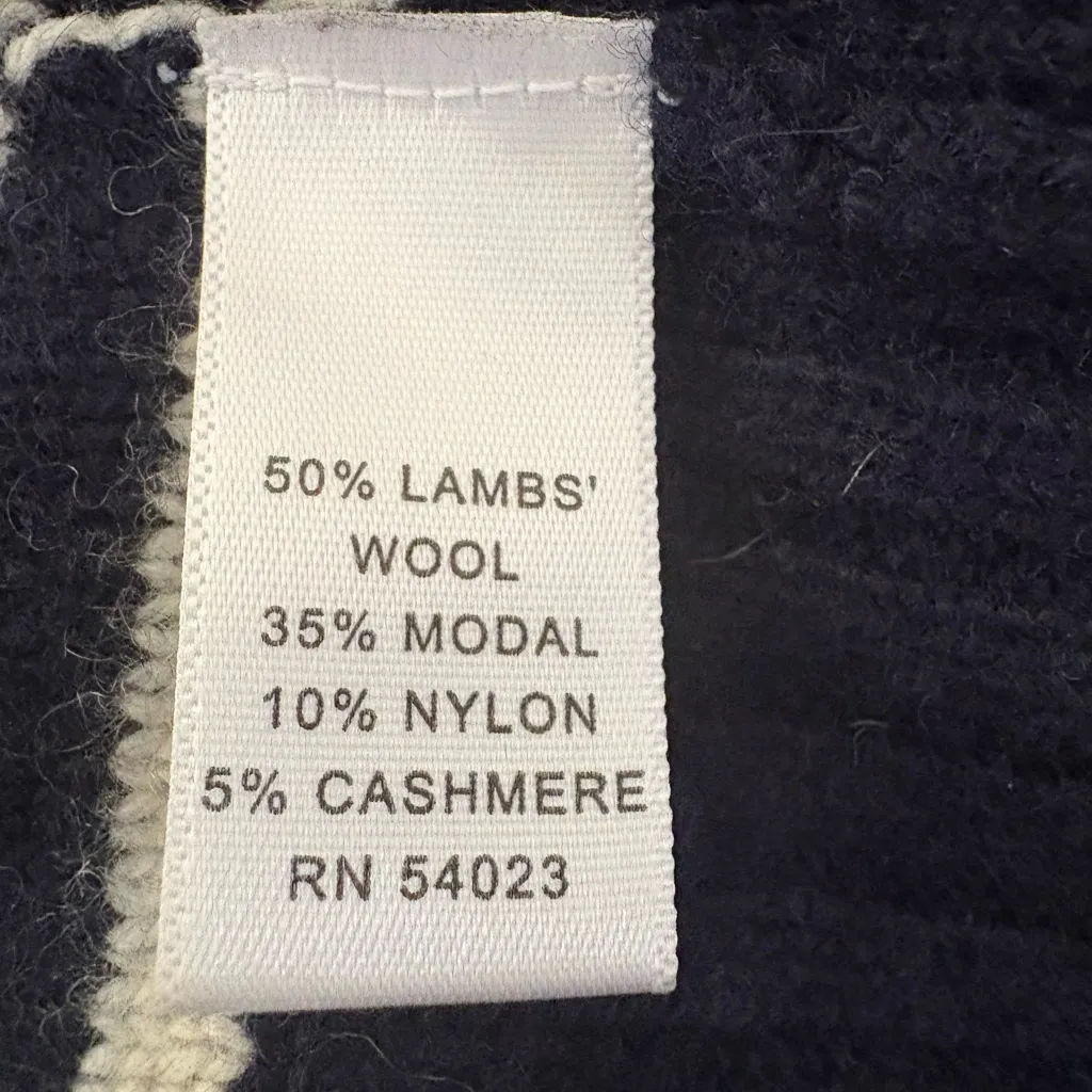 Banana Republic Striped Cardigan Sweater Lambswool Cashmere Blend Sz M Nautical - Image 6