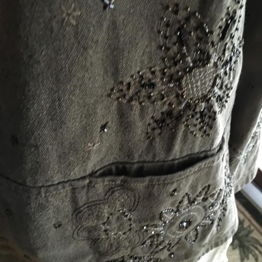 Chico’s Beaded button down Sage long Jacket - Image 6