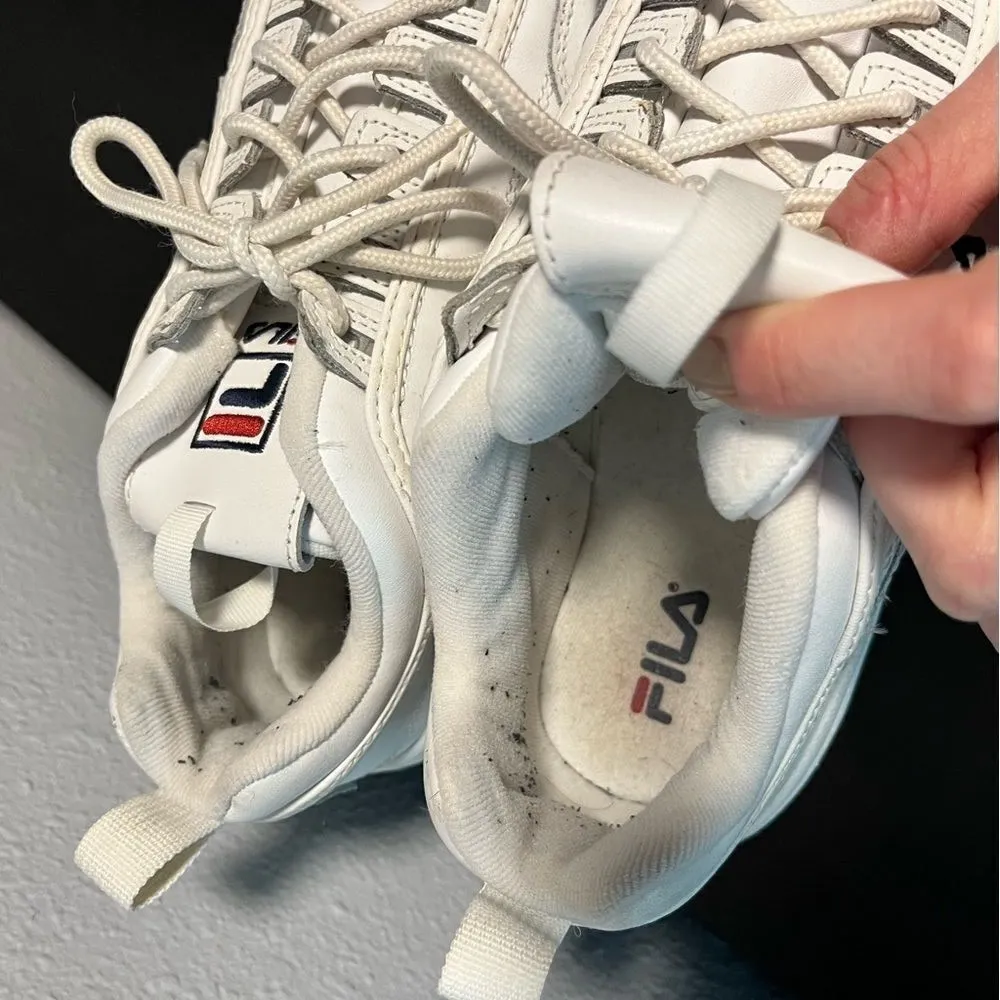 ICONIC Fila Disruptor 2.0 White Leather Chunky Lace Sneaker - Image 5