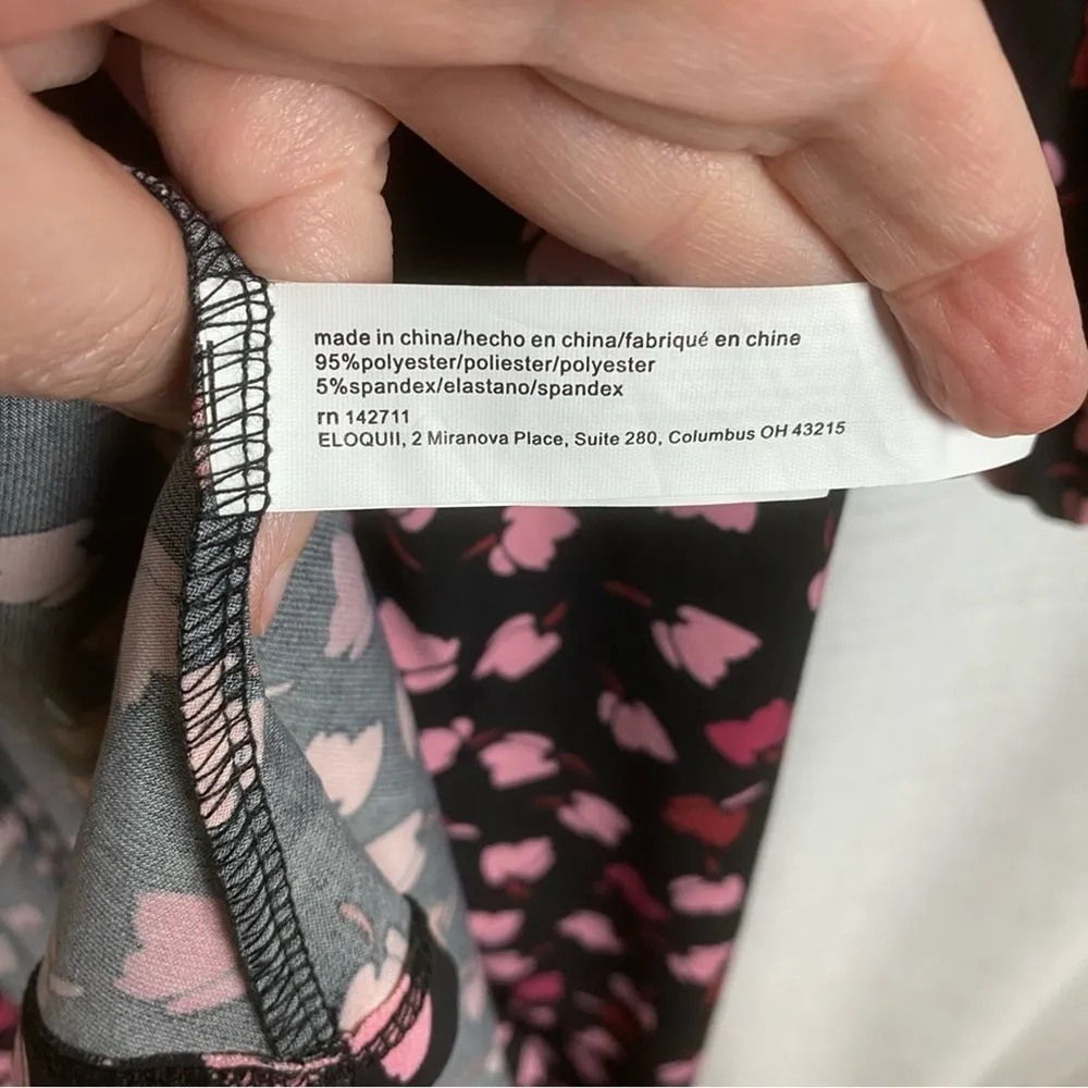 Eloquii Black&Pink Floral Parisian Petals Mini Wrap Dress Sz.22W NWT - Image 15