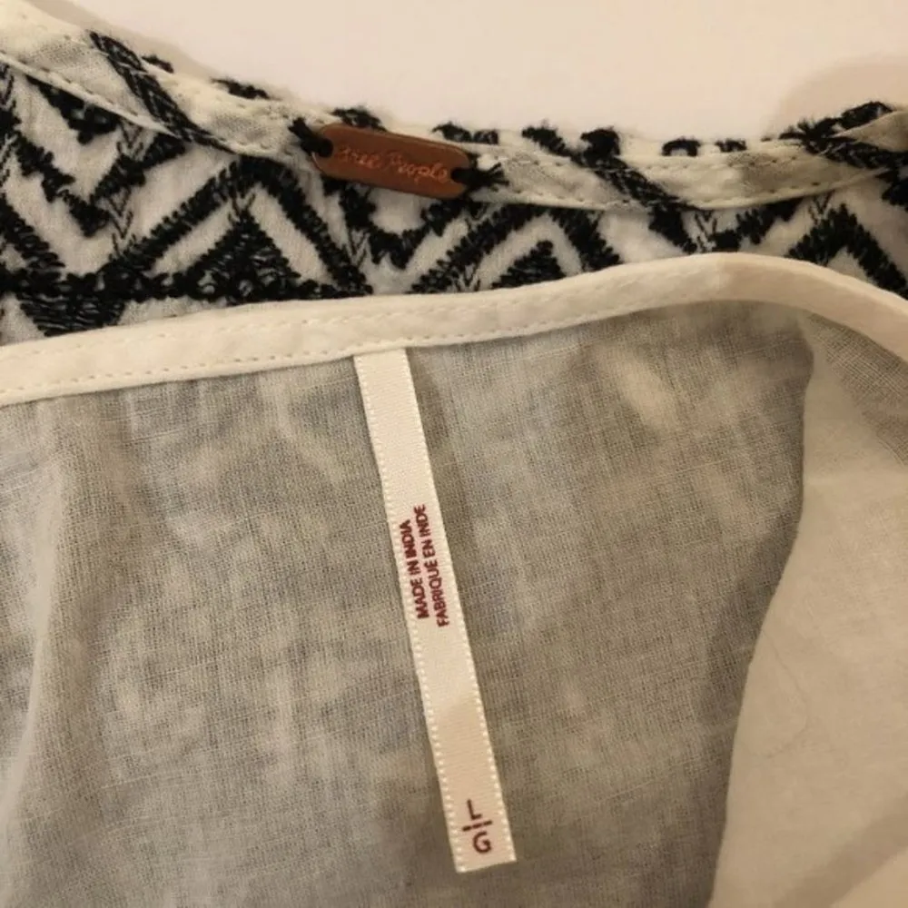 Free People Lola Embroidered Mini Dress Stripe Low Back Tiered Cotton Large - Image 6