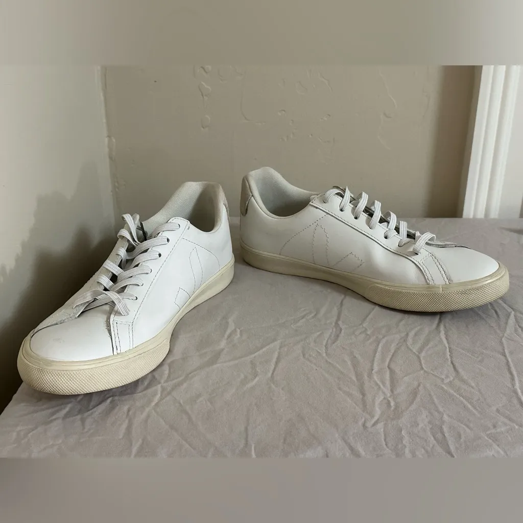 Veja Esplar White Leather Sneakers Women’s 6 / EU 37 – Minimalist Anthropologie - Image 8