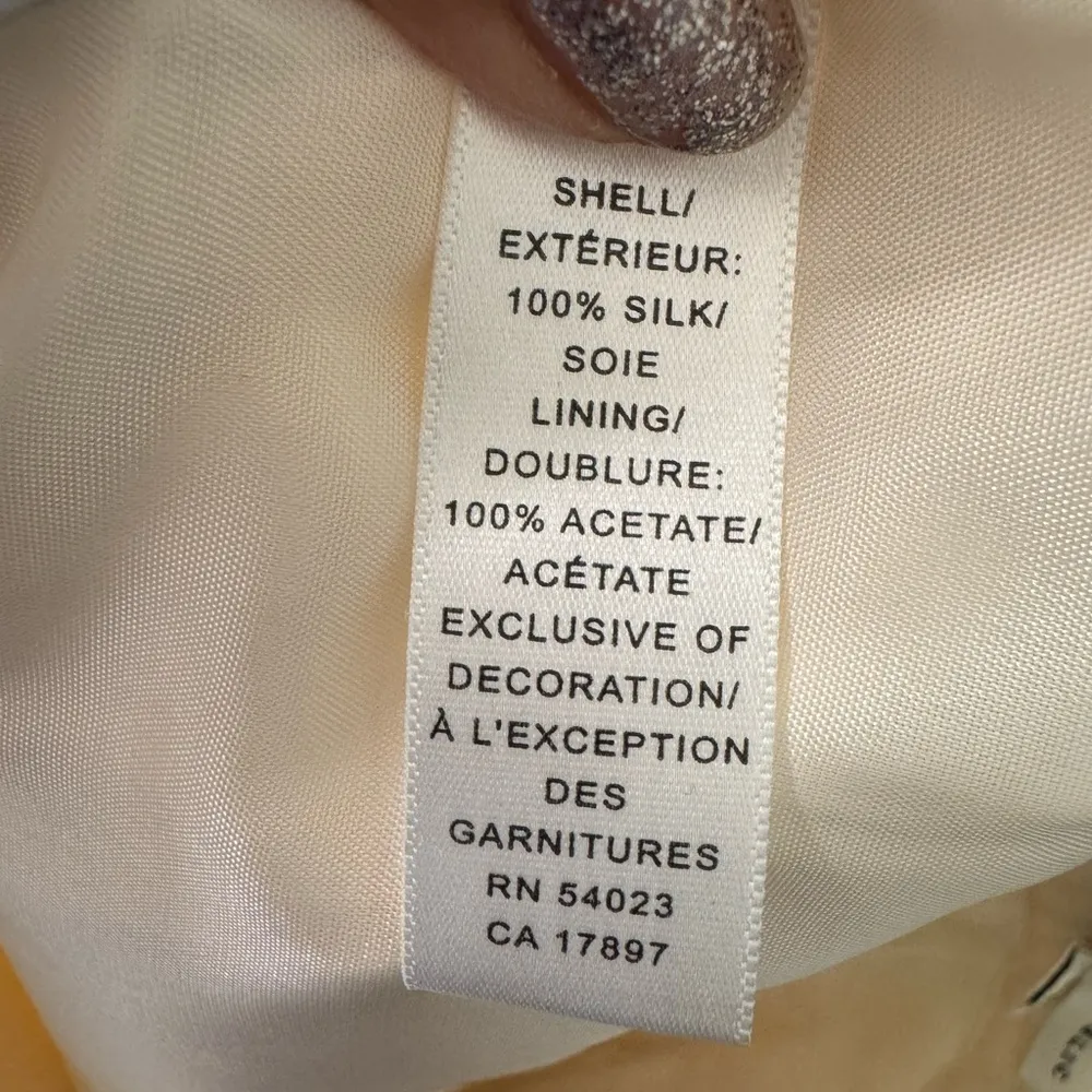 NWT $168 Banana Republic cream silk trousers embellished beaded waist Sz 6 - Image 6