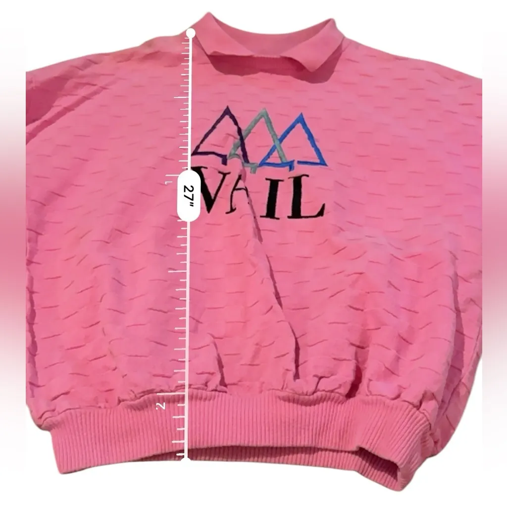 Vintage Wek The World Vail Pink Textured Long Sleeve Pullover Sweater Sz L Size L - Image 14