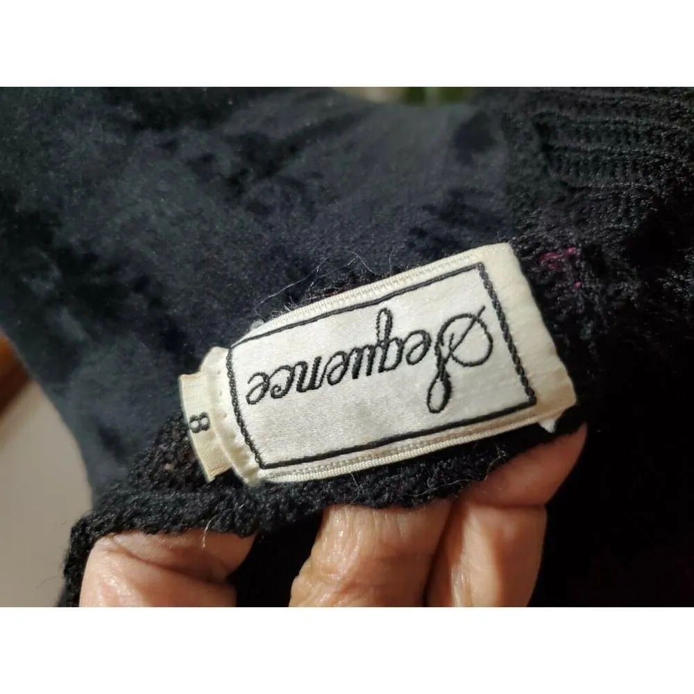 Sequence Women's Solid Black 100% Acrylic Long Sleeve Top & Skirt 2 Piece Suit 8 - Image 8