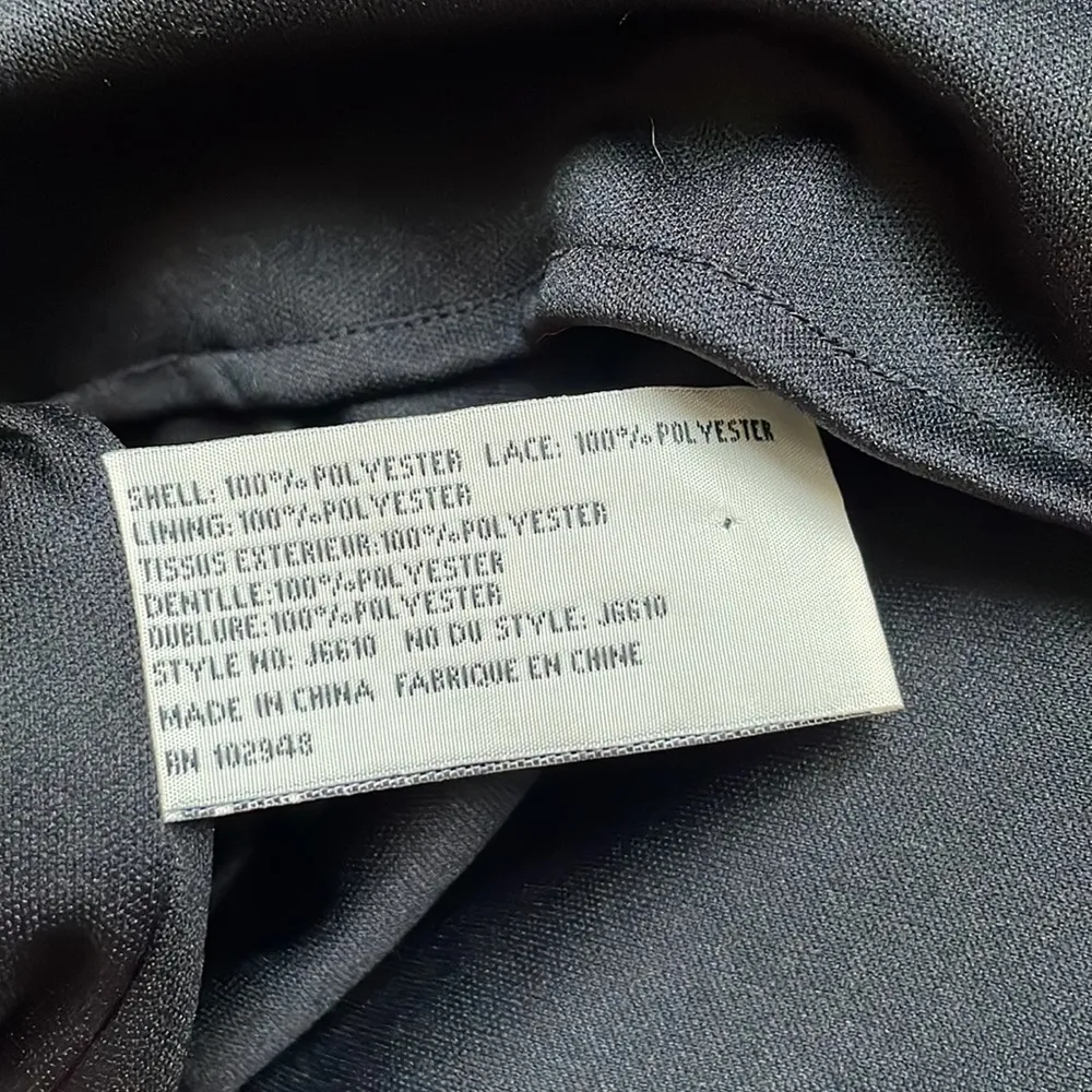 Tulle beautiful black crinkled pleat silky ruffle sleeve dress - Image 8