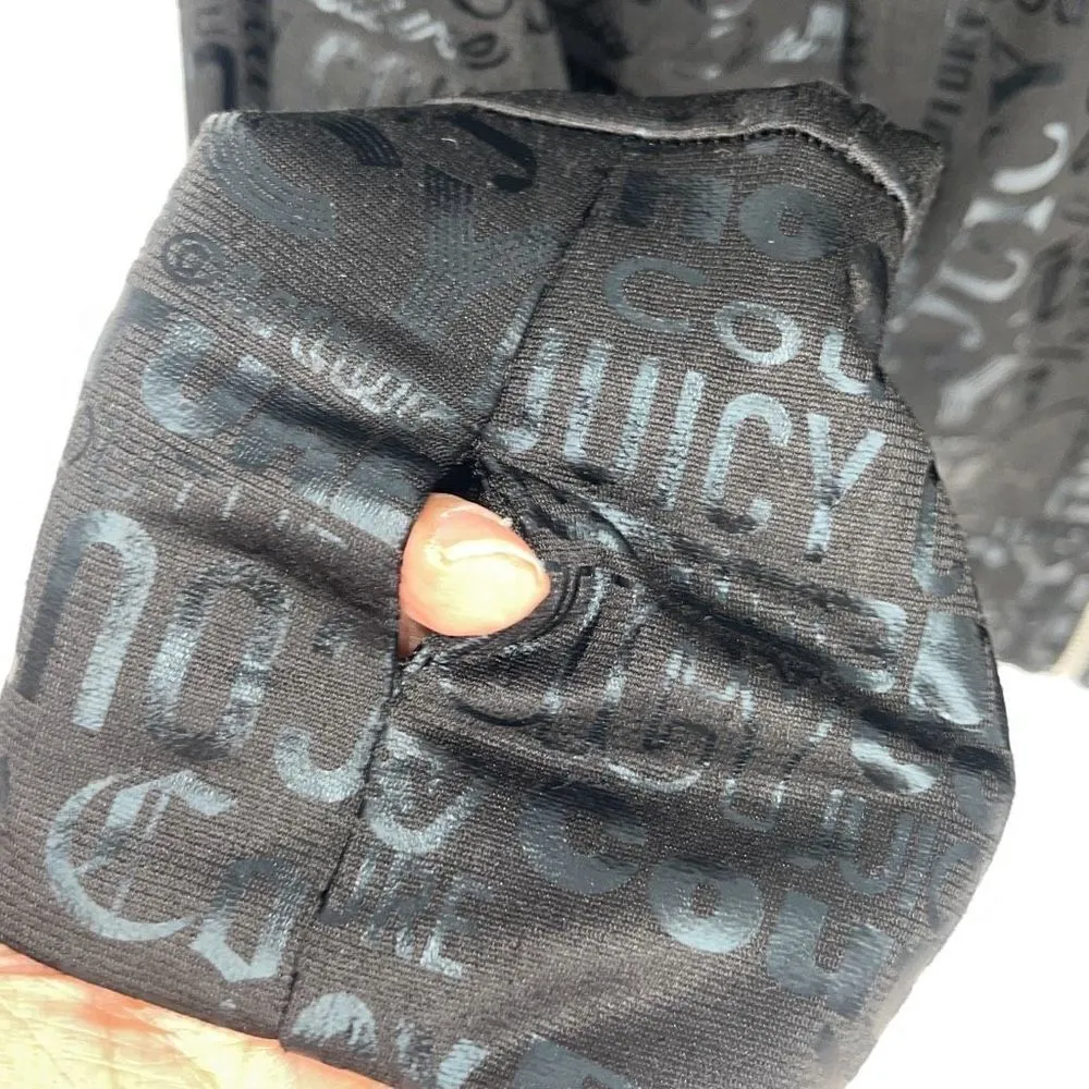 Juicy Couture Fashion Full Zip Thumbhole Logo Sweatshirt Embossed Black Size Med - Image 5