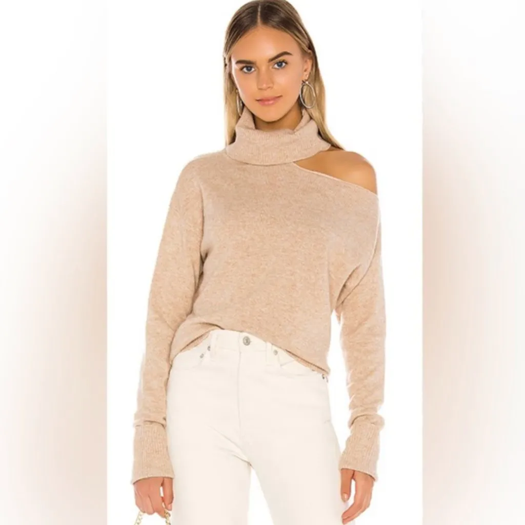 NEW Paige Raundi Cutout Turtleneck Sweater Wool Blend Camel Tan Women's S - Image 10