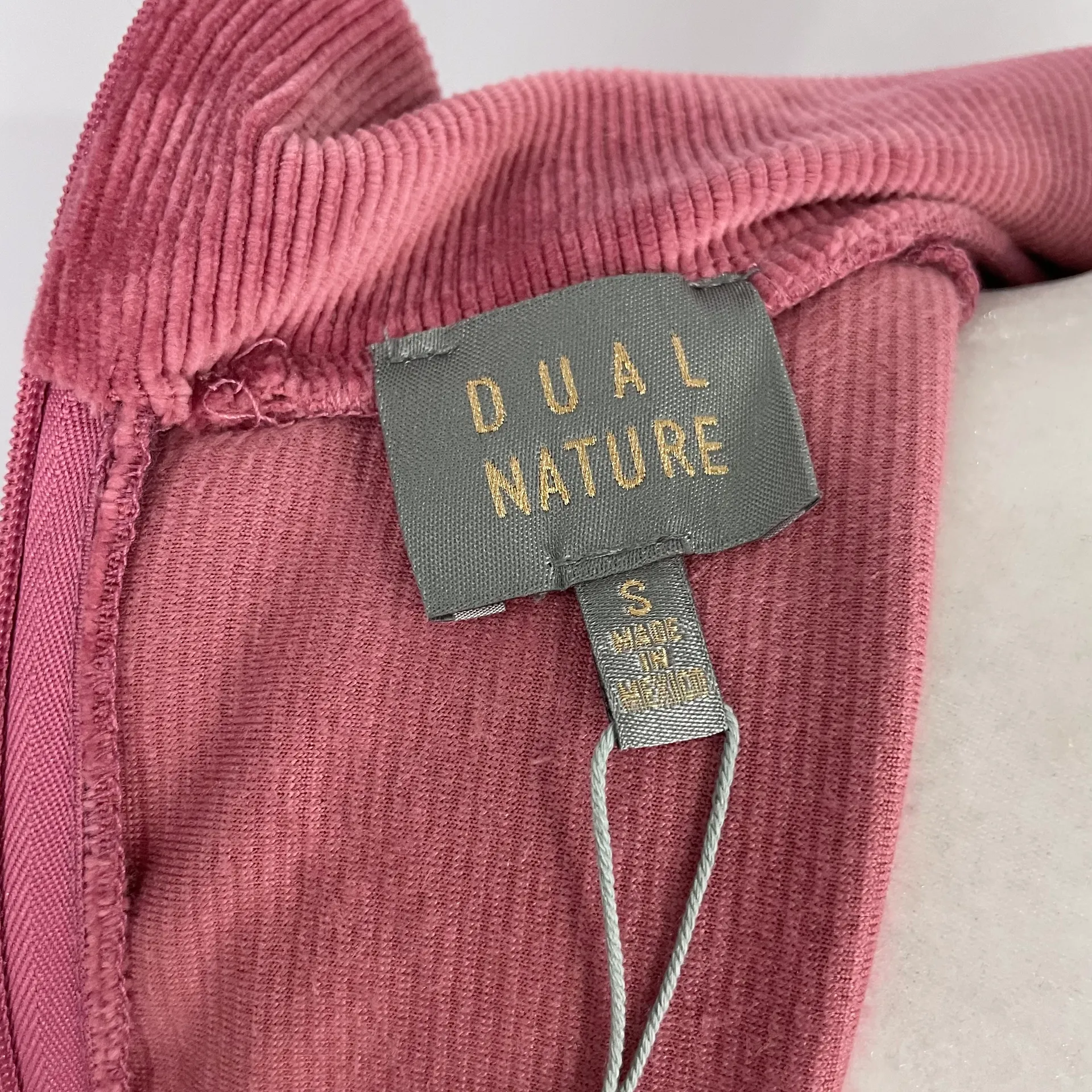 New  Keyhole Rib Velour Dress Mock Neck Long Sleeve Mini Mauve Small - Image 11