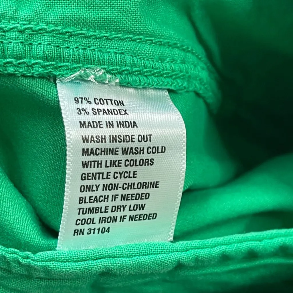 Crown‎ & Ivy Charlotte Crop Pants Women's 10 Green Rolled Cuff Relaxed Fit NEW - Image 4