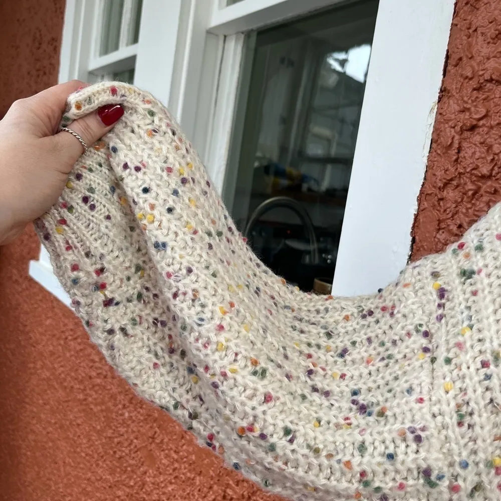 POL  Chunky Knit Distressed Artsy Confetti Pullover Sweater Size L - Image 6