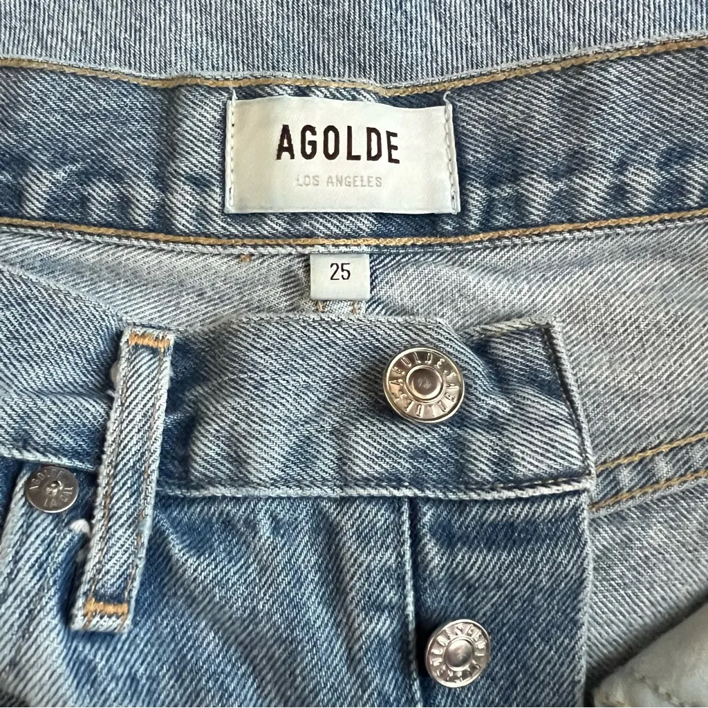 Agolde Women’s 90’s Jean Mid Rise Loose Fit Distressed Jeans Fallout Wash Sz 25 - Image 4