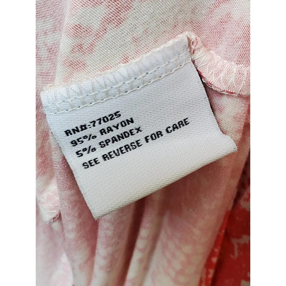 Liz Lange Women's Red & White Rayuon Long Sleeve V-Neck Pullover Blouse 1X - Image 7