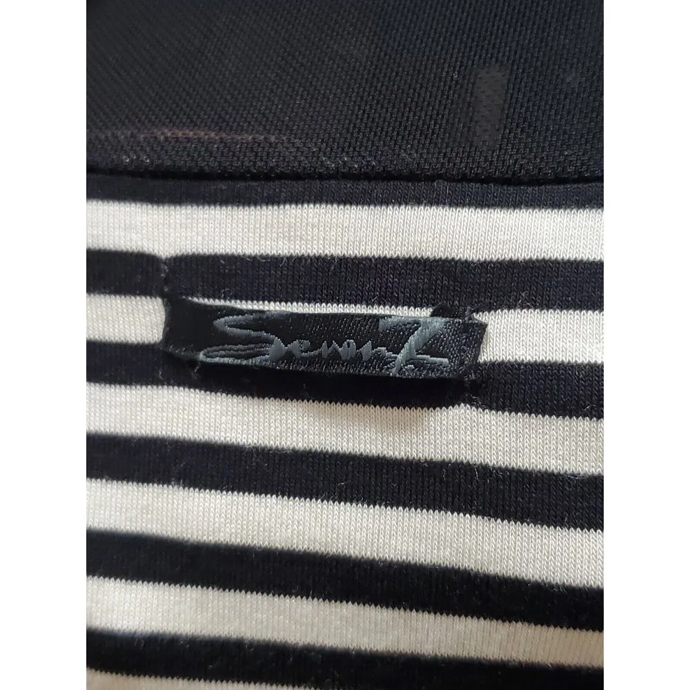 Seven7 Women's Black & White Rayon Round Neck Sleeveless Long Maxi Dress Size L - Image 11