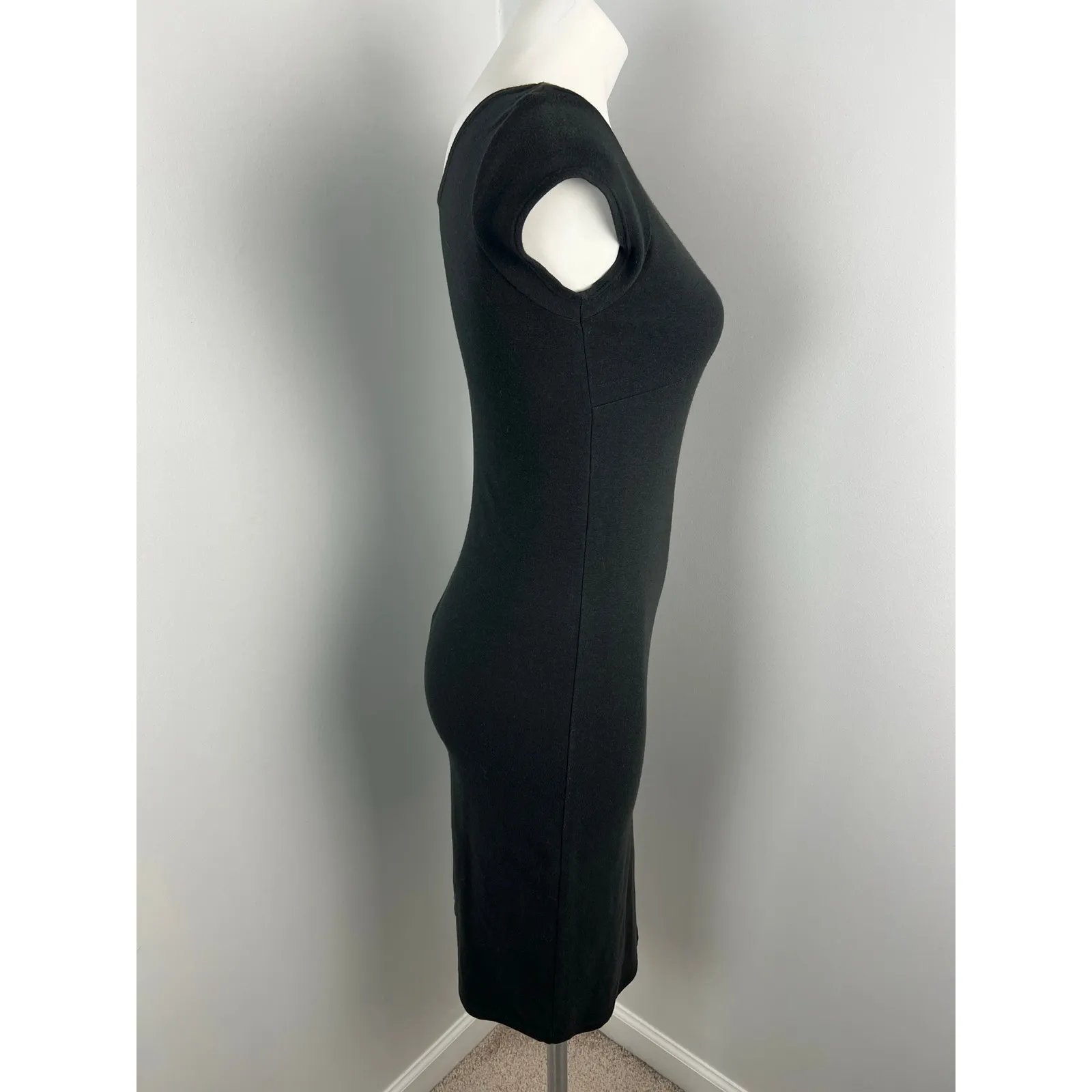 Peruvian Connection Black Pima Cotton Short Sleeve Dress XS - Image 3