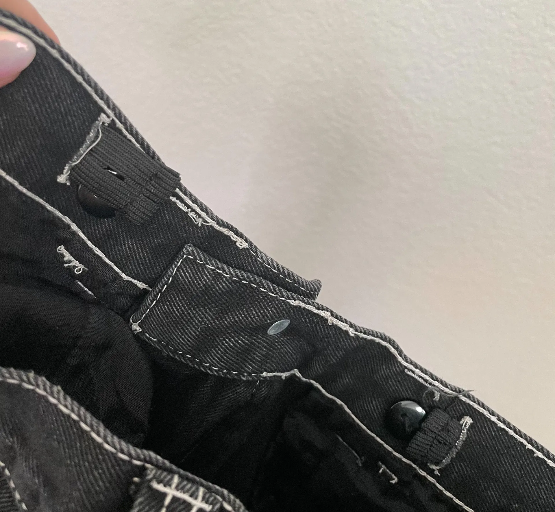 Y2K Black High Waist Straight Leg Cargo Denim Jeans  - Image 9