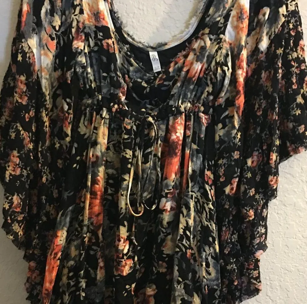 Flared Floral Long Sleeve Mini Dress - Image 5