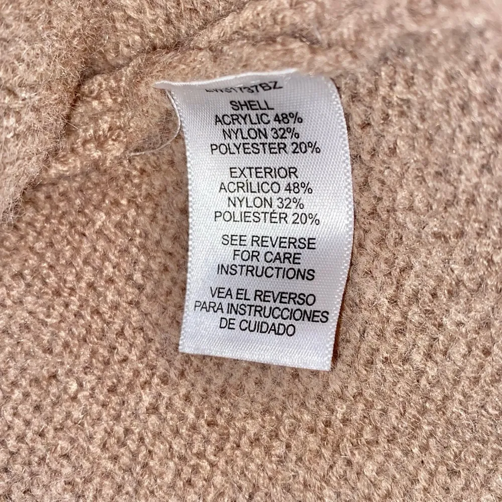 En Creme Floral Embroidered Balloon Sleeve Crewneck Brown Knit Sweater - Image 7