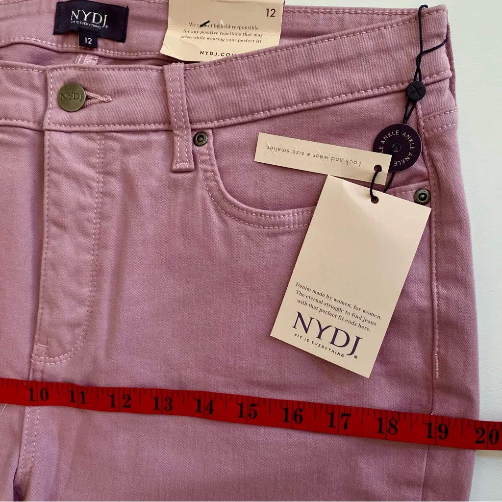 NWT🩷 NYDJ Barbara Bootcut Dawn Pink Ankle Cuff Denim Jeans, Size 12, #MFOZBA8385 - Image 9