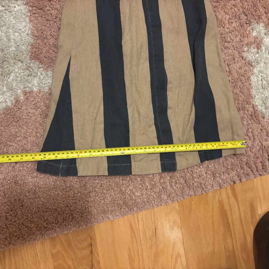 Free People Majorie High Waist Palazzo Pants Striped WideLeg Tie Boho Small READ - Image 12