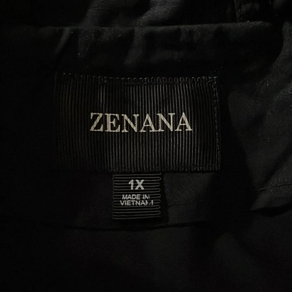 Zenana Size 1X Black Cotton Drawstring Toggle Waist Hooded Utility Vest Jacket - Image 6