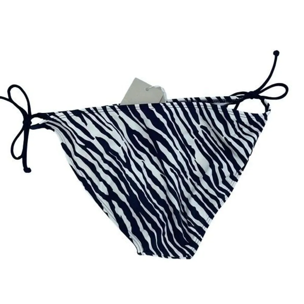 Boden String Animal Zebra Print Bikini Bottom Navy‎ NWT Size 8 Blue - Image 3