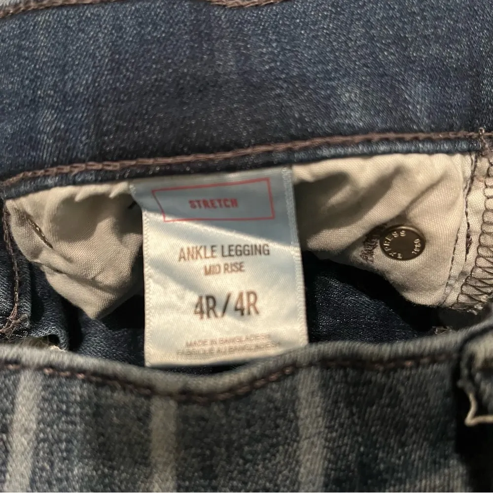 Express Striped Mid Rise Ankle Legging Let Down Hem, Sz 4R - Image 10