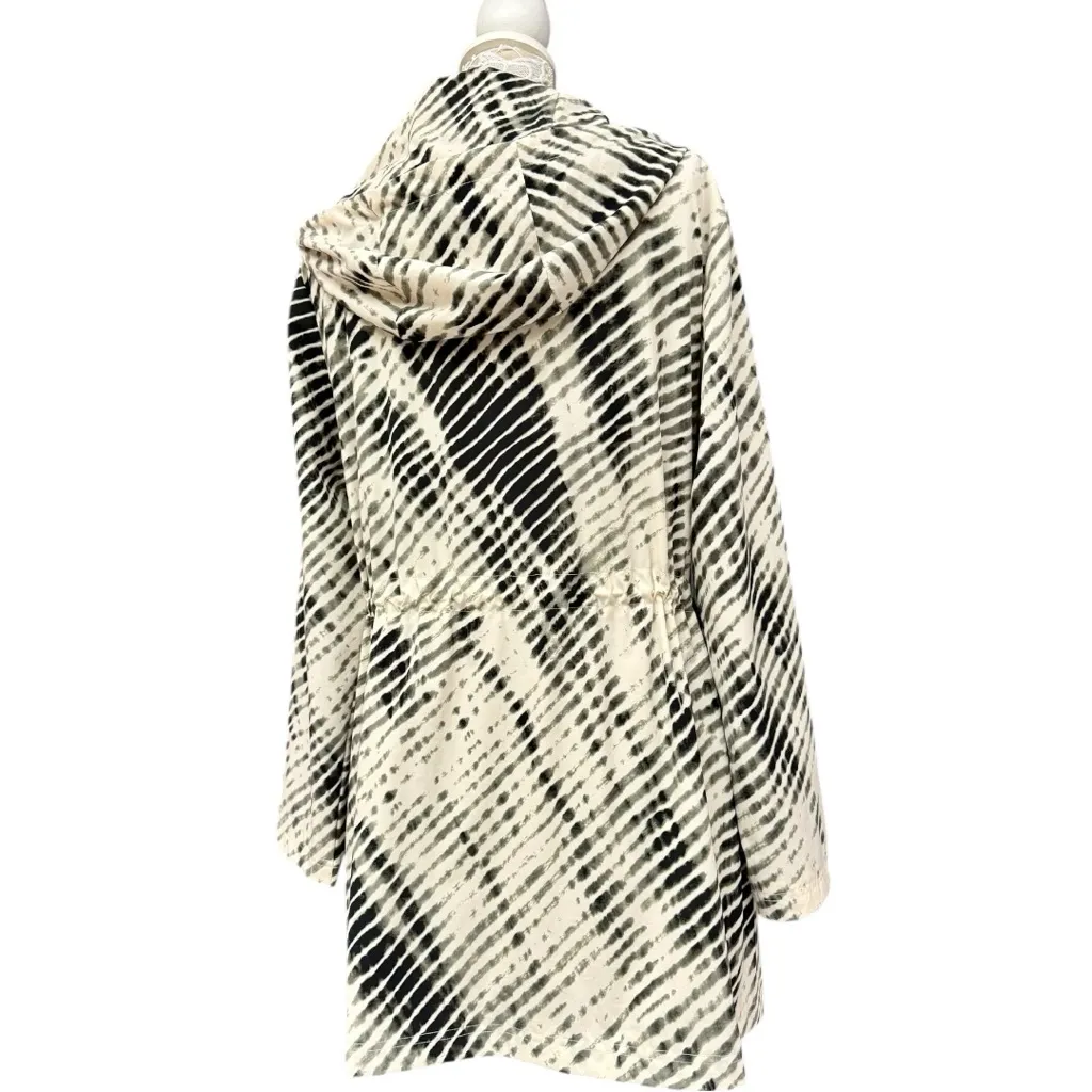 Soft Surroundings Go Lively Shibori Hooded Anorak Jacket Size L Zip Snaps Lined - Image 8