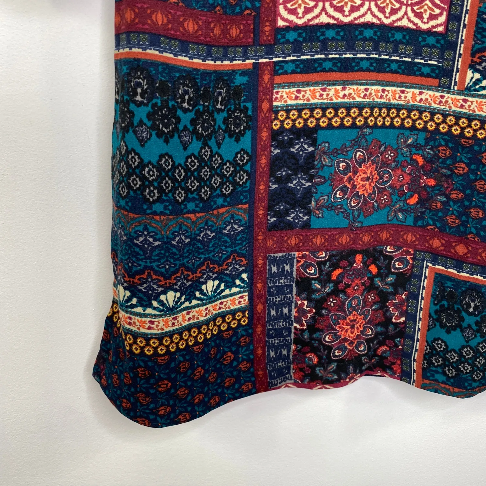 Abercrombi Multi-Color Boho Long Sleeve Dress Women XS Artsy Retro 70s - Image 2