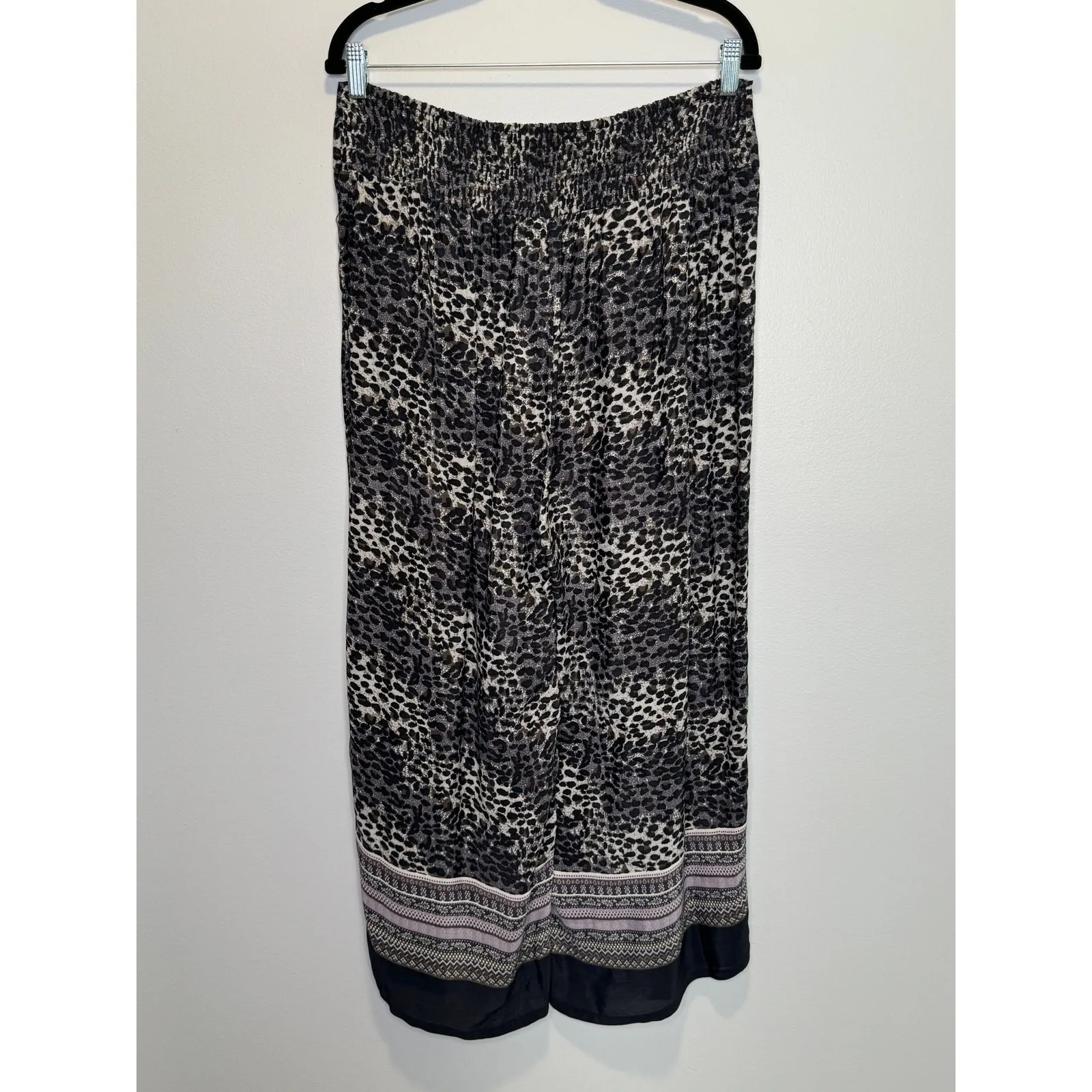 Masai‎ Leopard Print Elasticated Waist Pull On Pants Culottes Size Large Viscose - Image 10