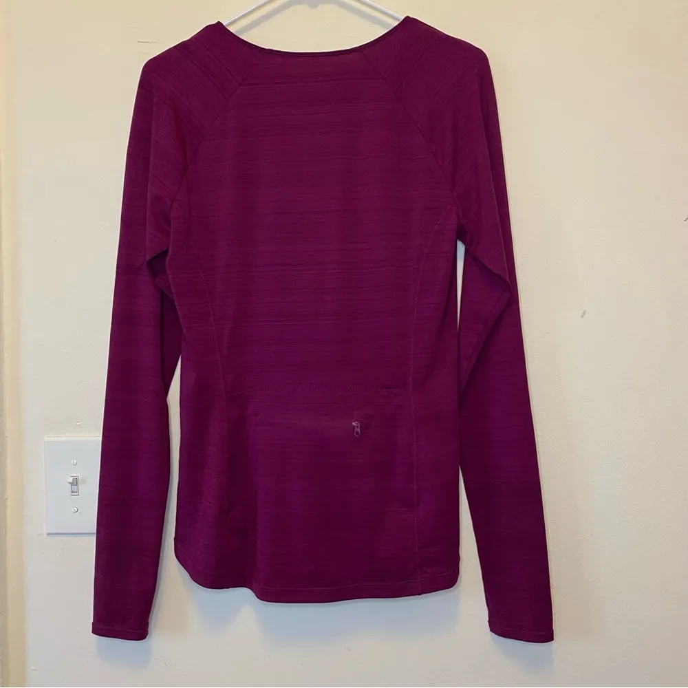 ATHLETA Pacifica Quarter Zip Wrap Front Active Layering Top Purple/Pink Medium - Image 10