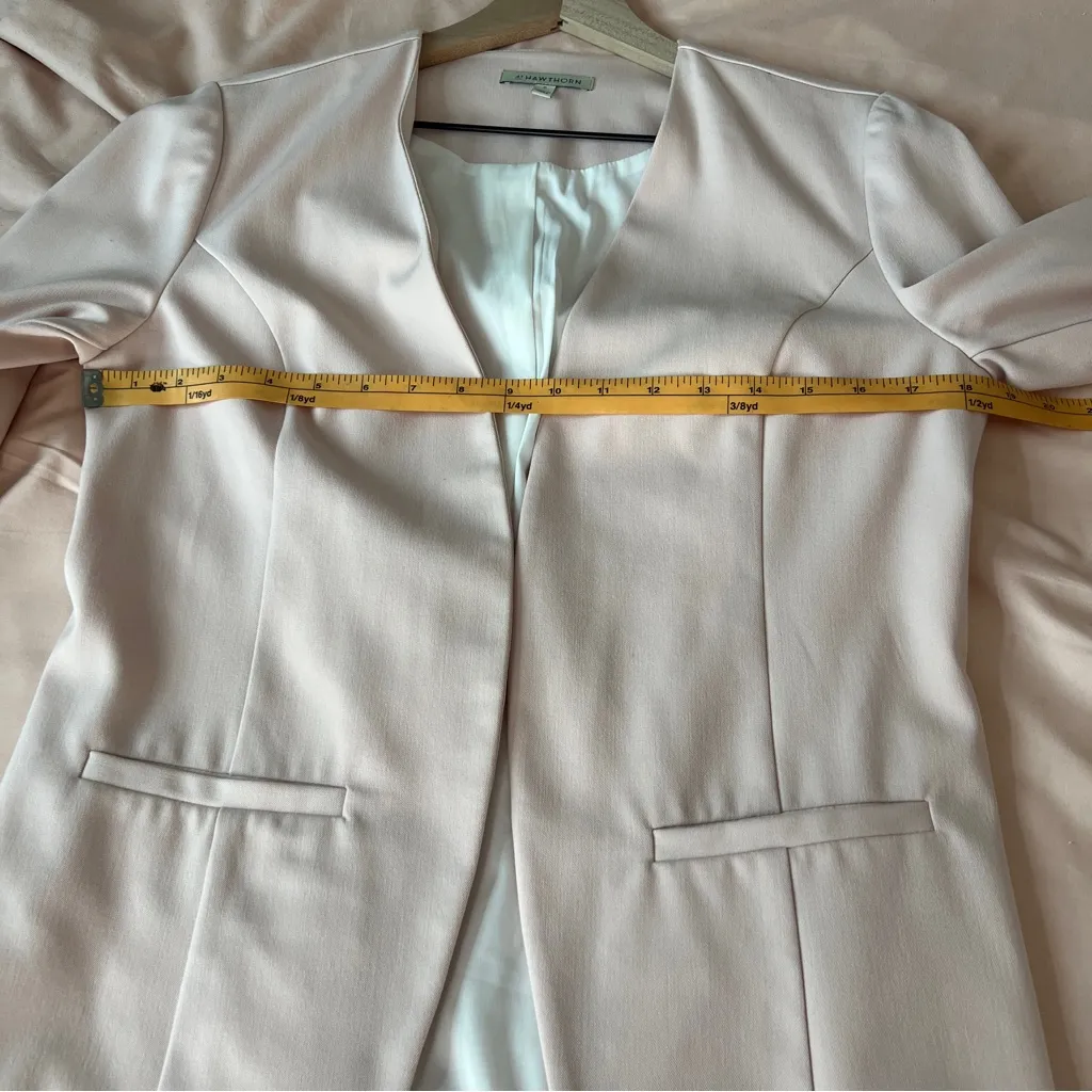 41 Hawthorn Womens Blush Petal Pink‎ Open Front Collarless Blazer Contemporary Pink Size M - Image 9