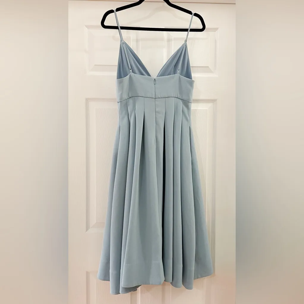 NBD x Revolve Henri Midi Dress in Shadow Blue Pleated cocktail sz Small - Image 8