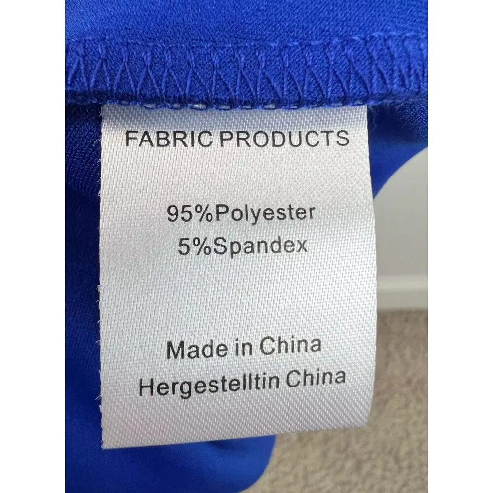 High Neck Formal Wedding Maxi Evening Prom Homecoming Dress Gown Small Blue - Image 7