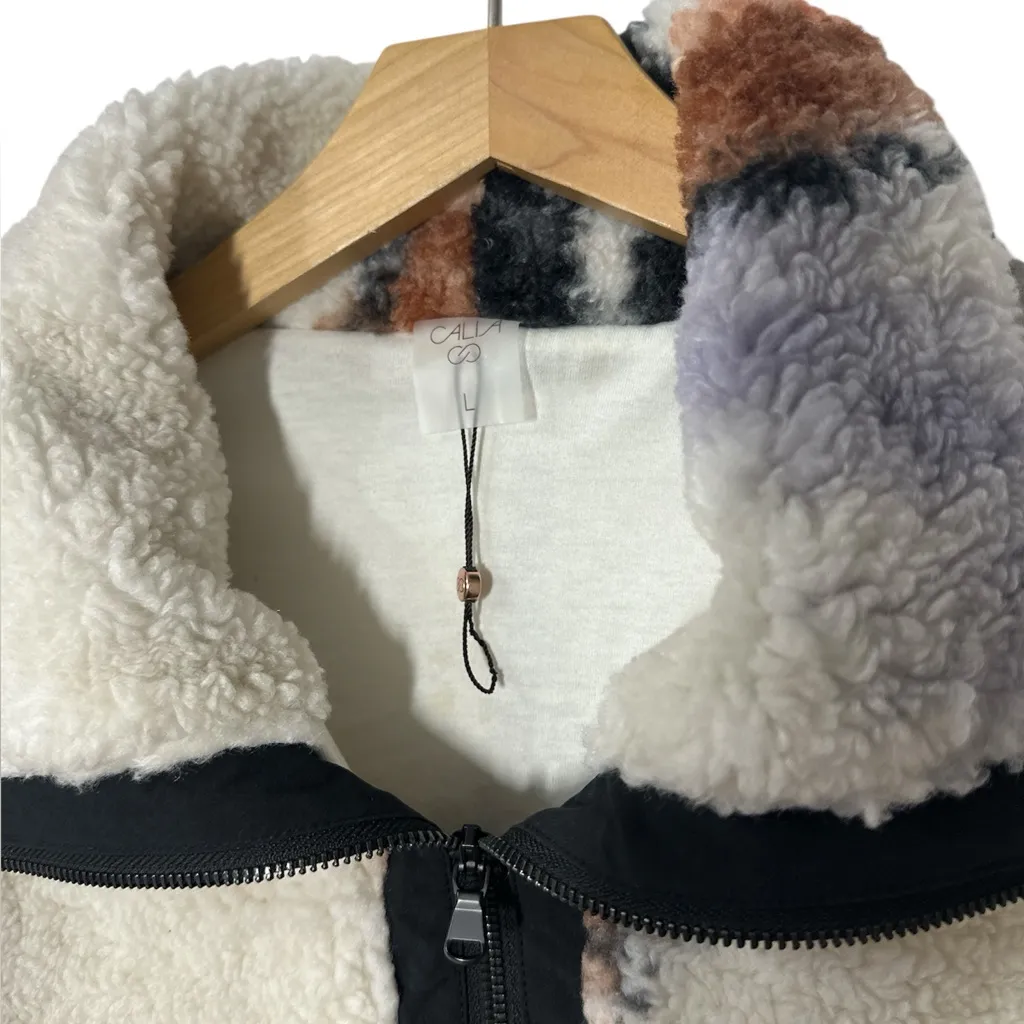 CALIA Oversized Pierced Half Zip Frozen Frontier White Size L - Image 4