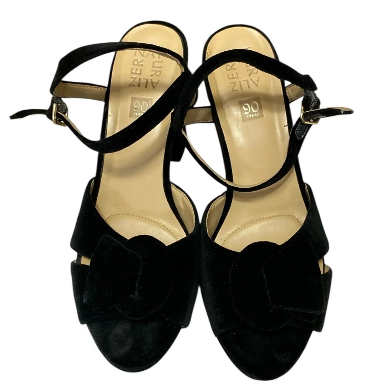 Naturalizer Adelle Women's Black Open Toe Ankle Strap Block Heels Sandals Sz 10 - Image 2