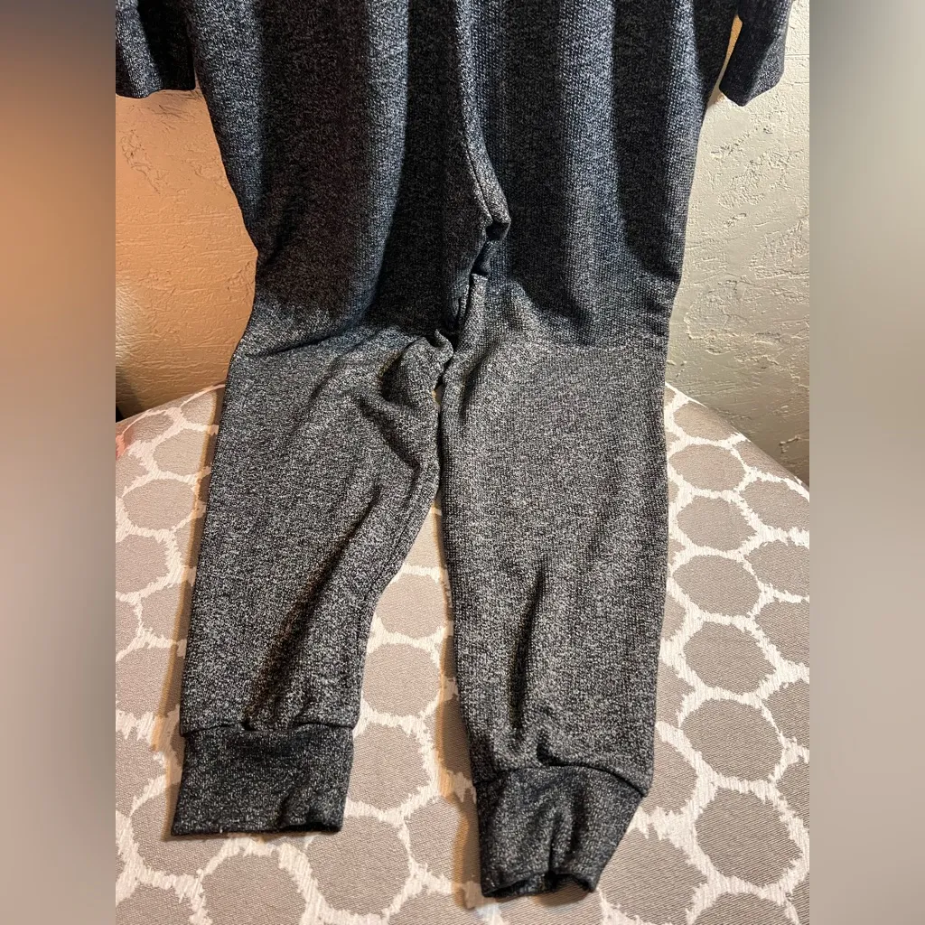 GAP Charcoal Knit Jumpsuit loose fit pockets cabin core loungewear athleisure SM - Image 11
