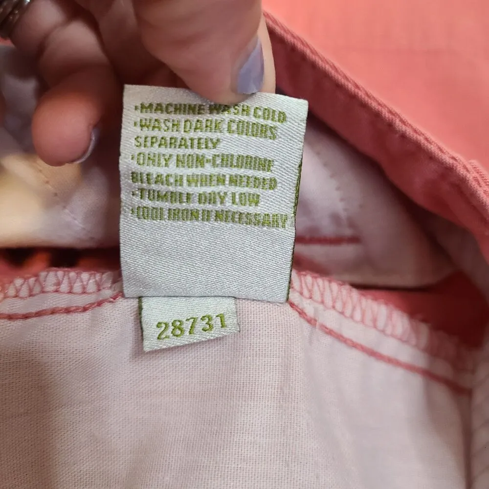 Garnet Hill Womens Pants Coral Size 10 Petite Chino Mid Rise Straight 100%Cotton - Image 6