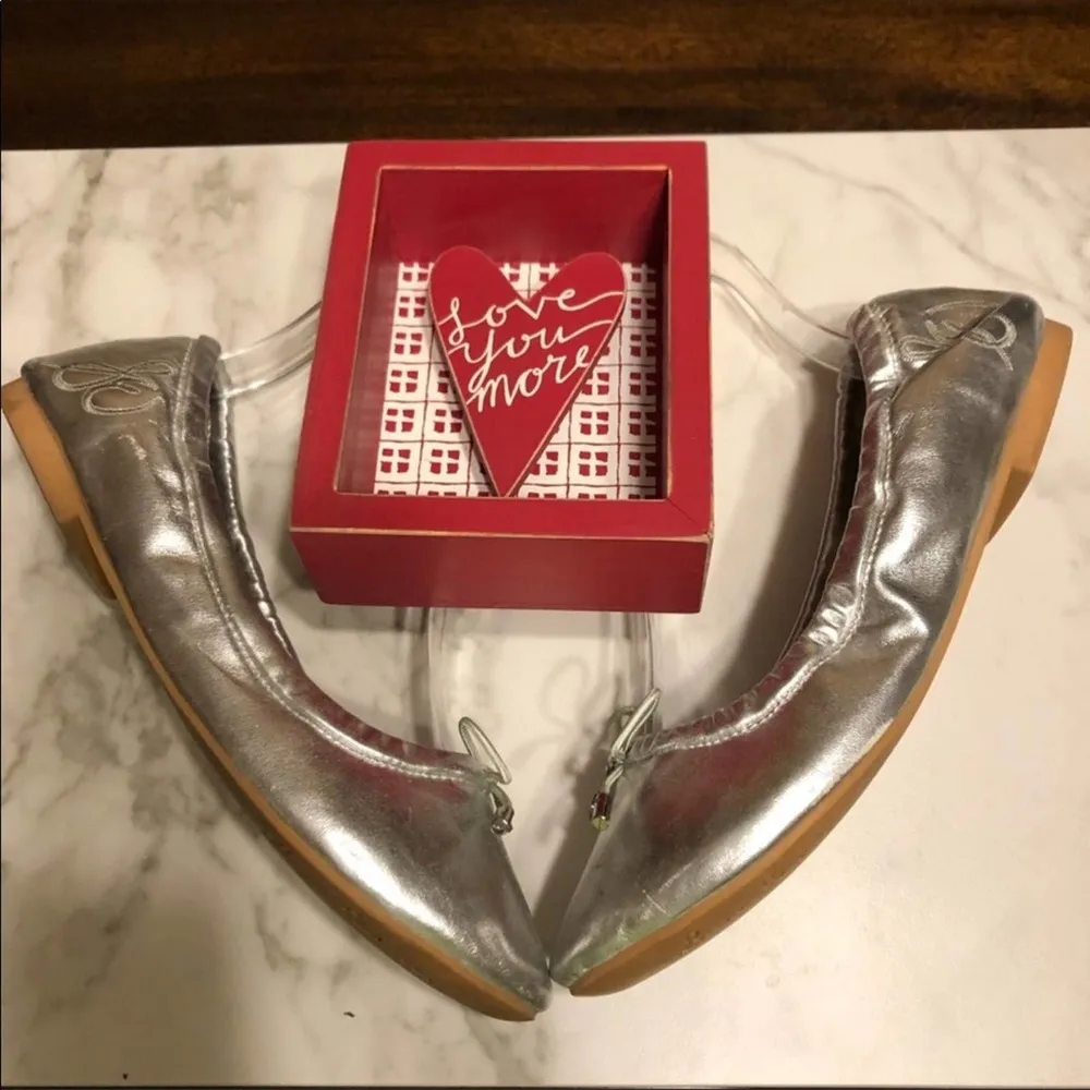 Sam Edelman Felicia Silver Ballet Flats Size 4 - Image 2