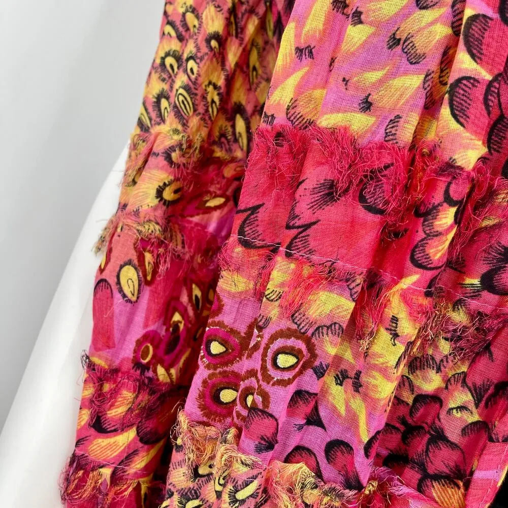 CHEMISTRY NEW YORK Pink Animal Print Fringe Scarf - Image 4