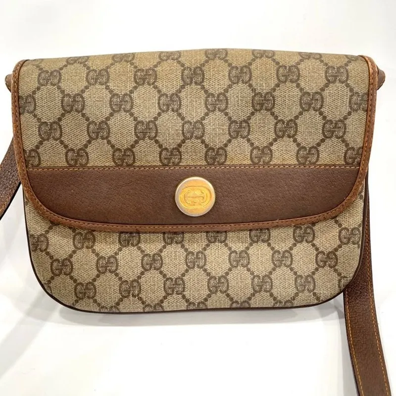 Gucci 70s 80s Vintage Crossbody Shoulder Bag Monogram Flap GG Supreme Canvas - Image 3