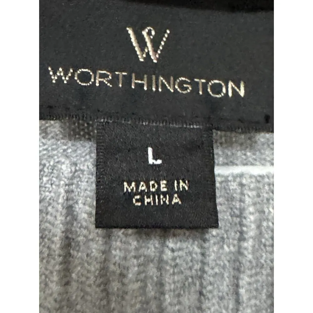 Worthington Women Large Sweater Gray 3/4 Sleeve Winter Fall Classic Photography - Image 4