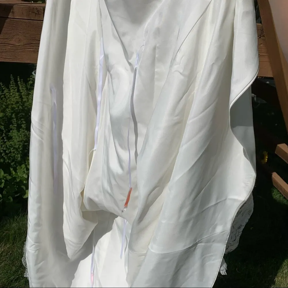 Maggie Sottero Chesney Lace Trumpet Wedding Dress Size 6 White - Image 9