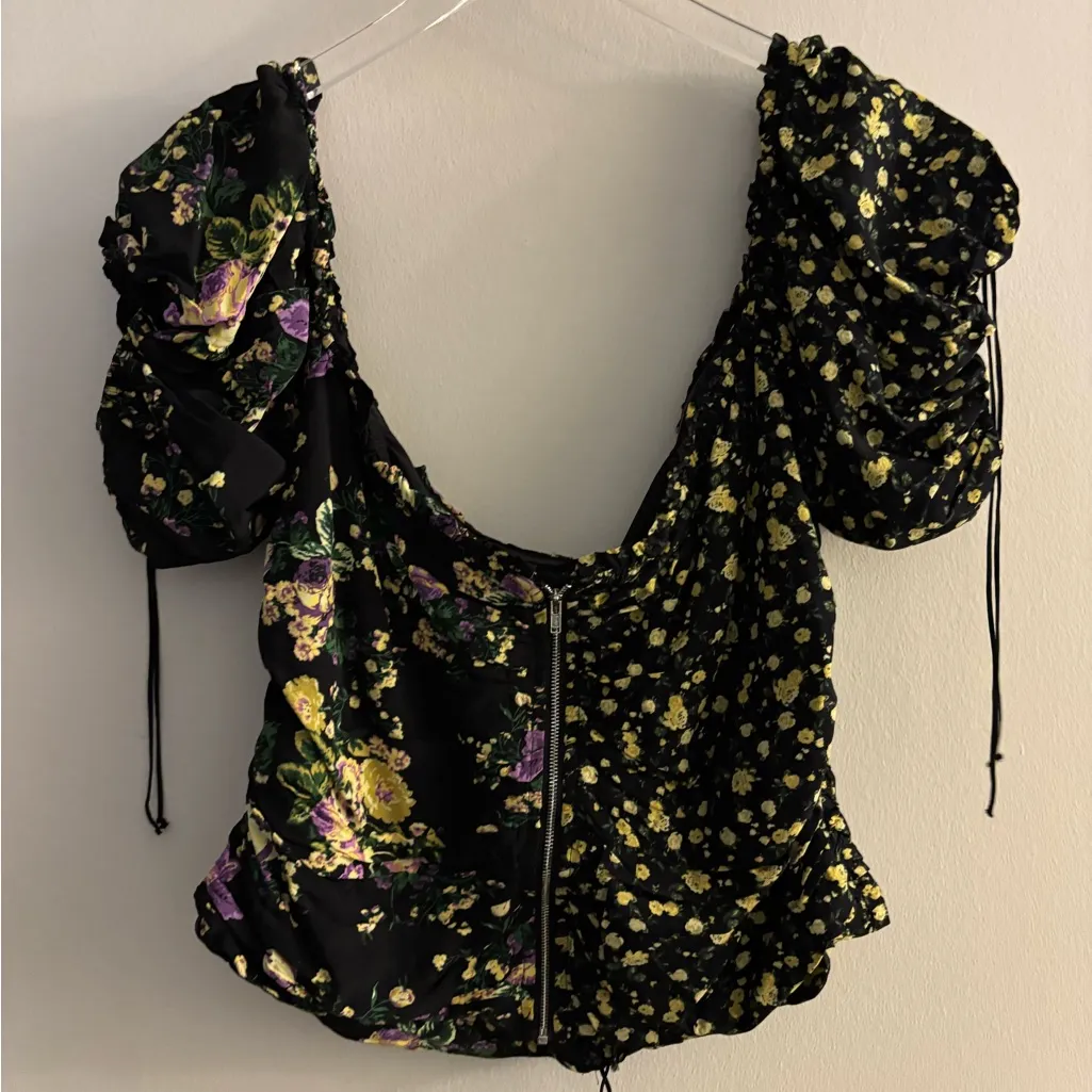 For Love And Lemons Eileen Floral Off-Shoulder Blouse Size 2X - Image 5