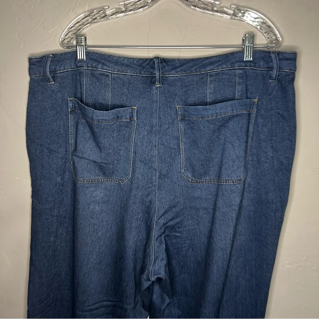 Mid Rise Classic Fit Wide Leg Viscose Lyocel Long Tall Trouser Jeans - Image 9