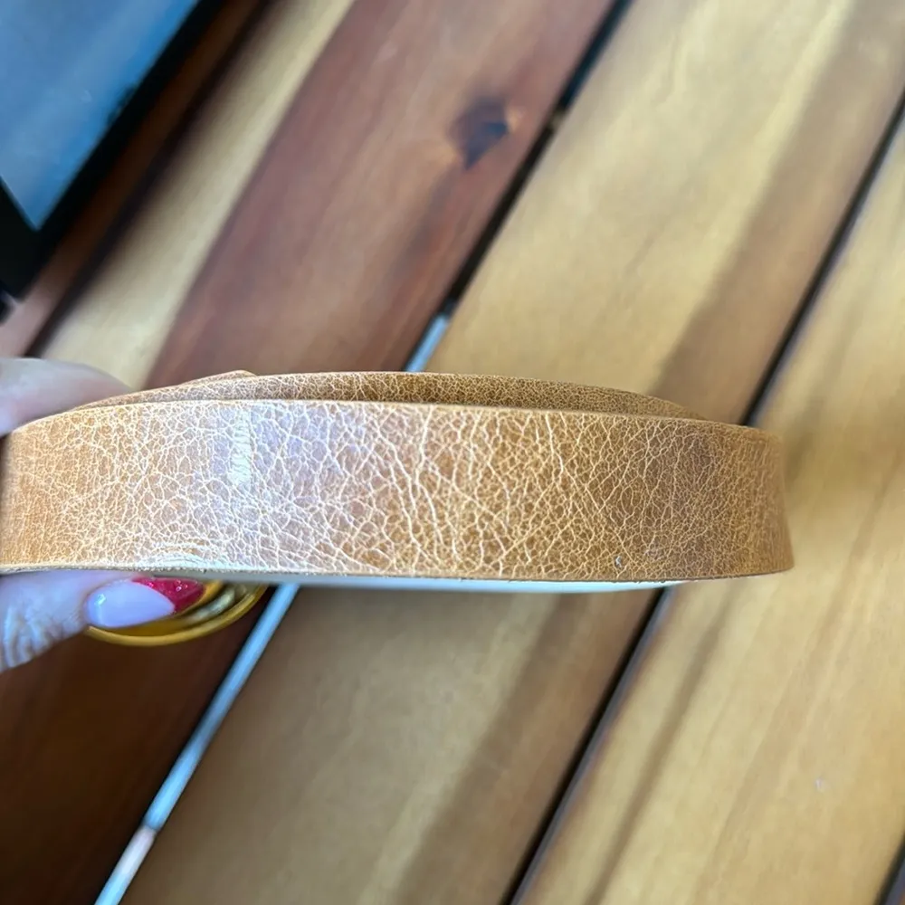 Streets ahead Tan Thin cracked Belt - Image 2