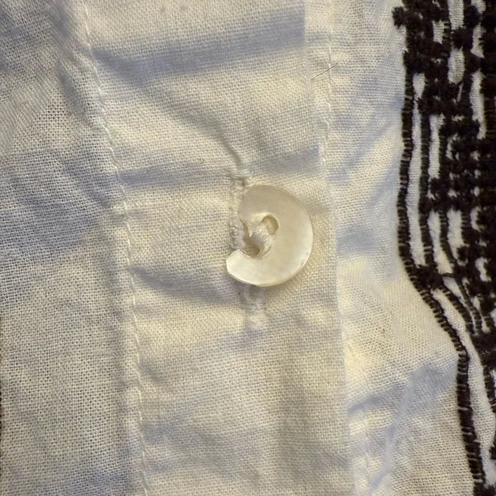 Julia Amory Women's Boho Embroidered Long Sleeve Shirt Dress White Brown Size S - Image 7