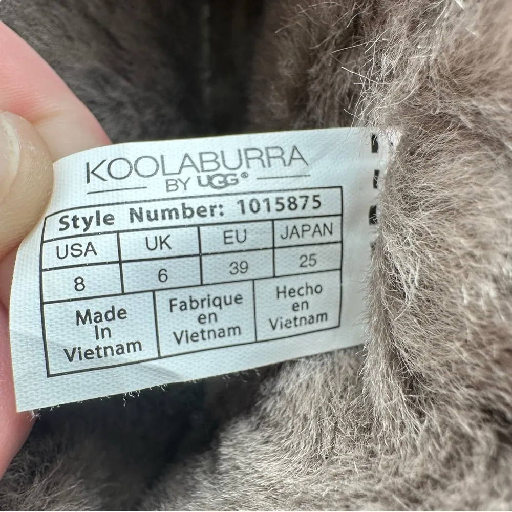 Ugg Koolaburra Black Suede Style Fur Lined 3 Bow Boots size 8 - Image 2